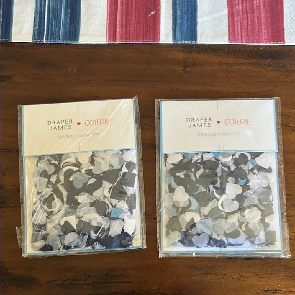 Draper James Heart Confetti in Blue and White set of 2 new